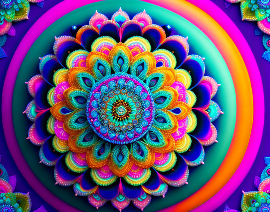 Colorful Mandala Artwork with Intricate Patterns