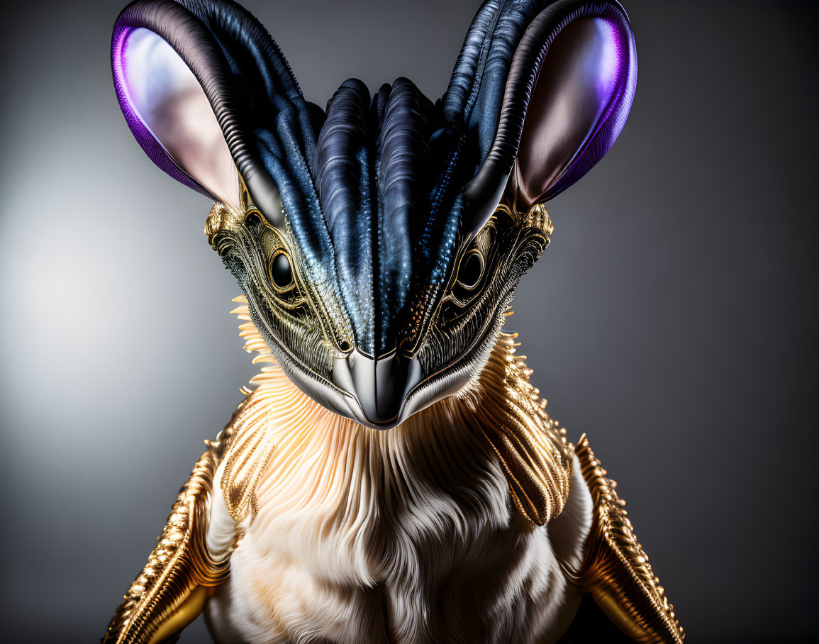 Detailed Anthropomorphic Creature Costume with Anubis-Like Head