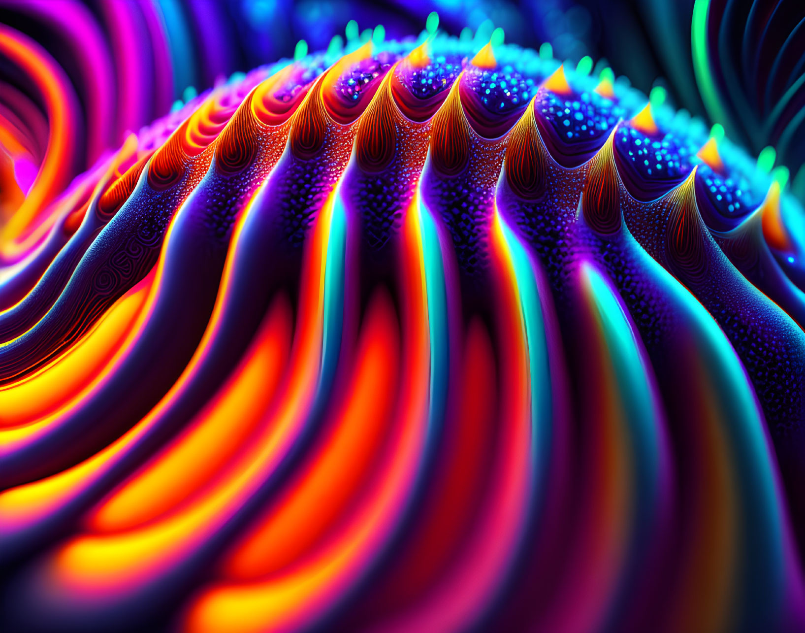 Colorful Abstract Wallpaper with Glowing Wavy Lines