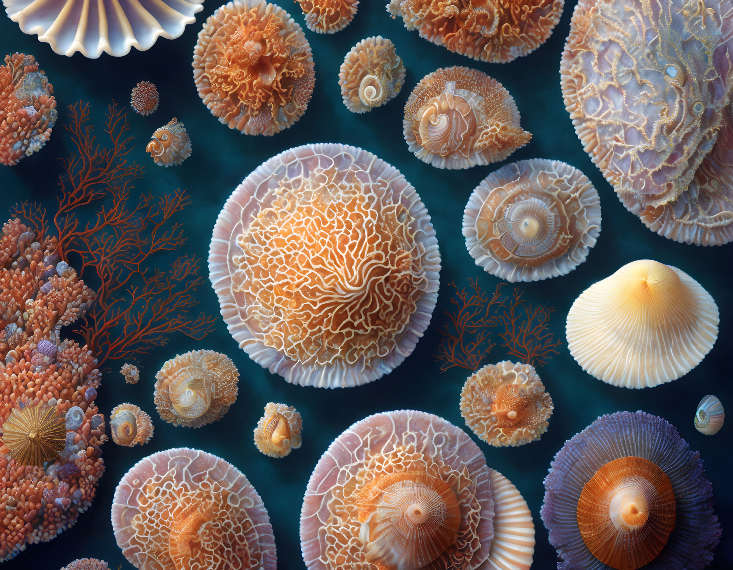 Colorful Coral Species in Vibrant Underwater Seascape