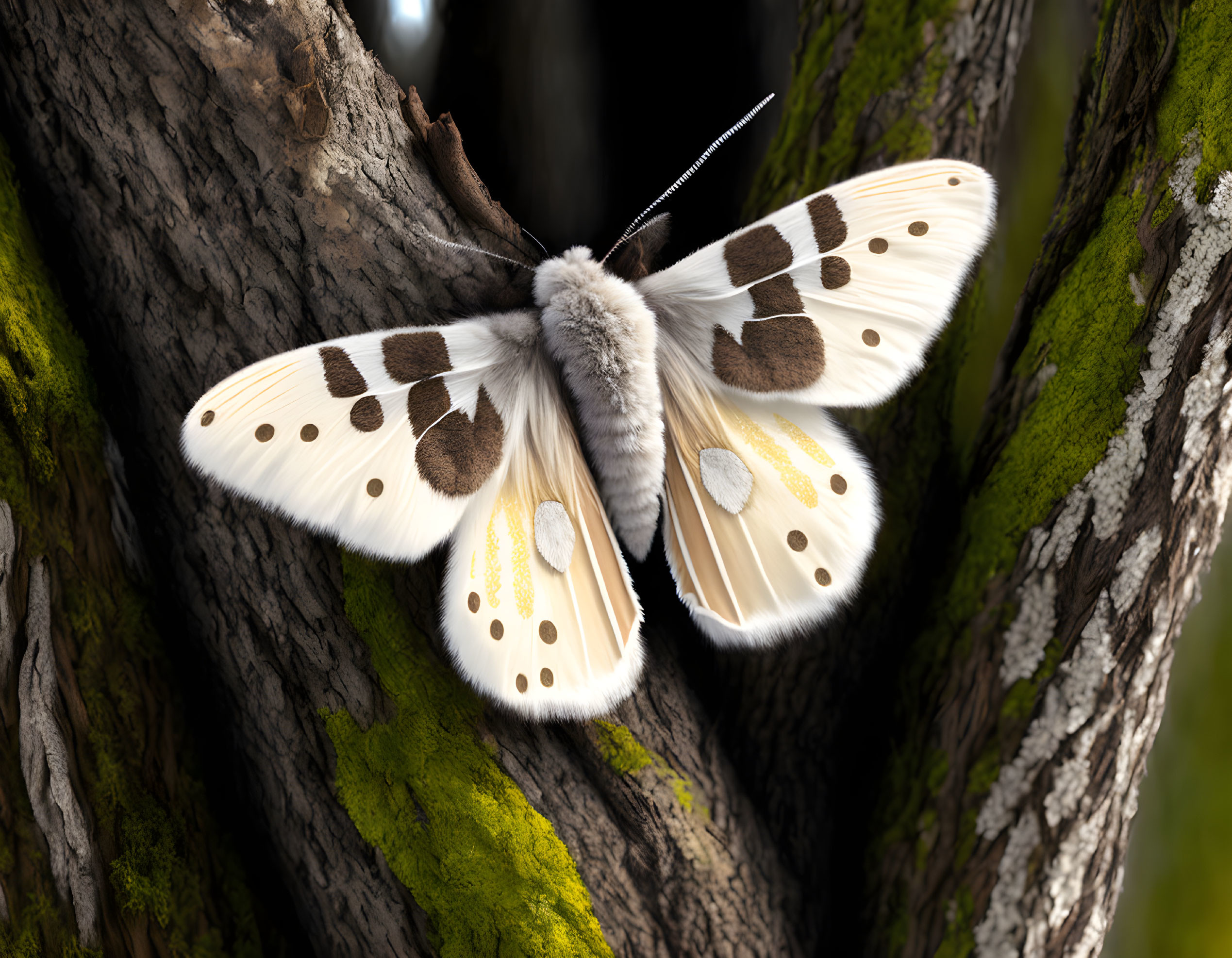 White fluffy moth