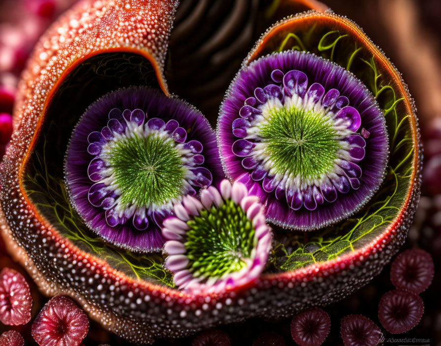 Colorful sea anemones with tentacles in marine setting