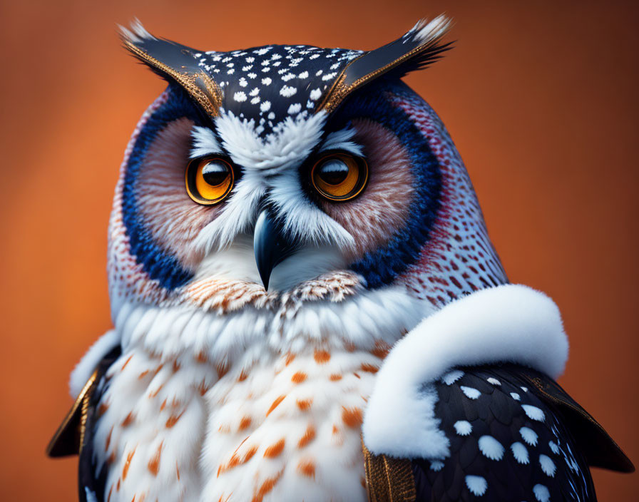 Detailed stylized owl art with vivid colors and intricate patterns