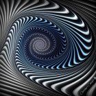 Surreal digital artwork: Infinite loop structure, fractal patterns, black hole, cosmic backdrop,