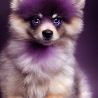 Colorful Fluffy Dog Illustration with Whimsical Crown