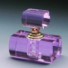 Purple Glass Perfume Bottle with Silver Cap and Detailed Accents