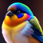 Colorful Close-Up Profile View of Multicolored Bird