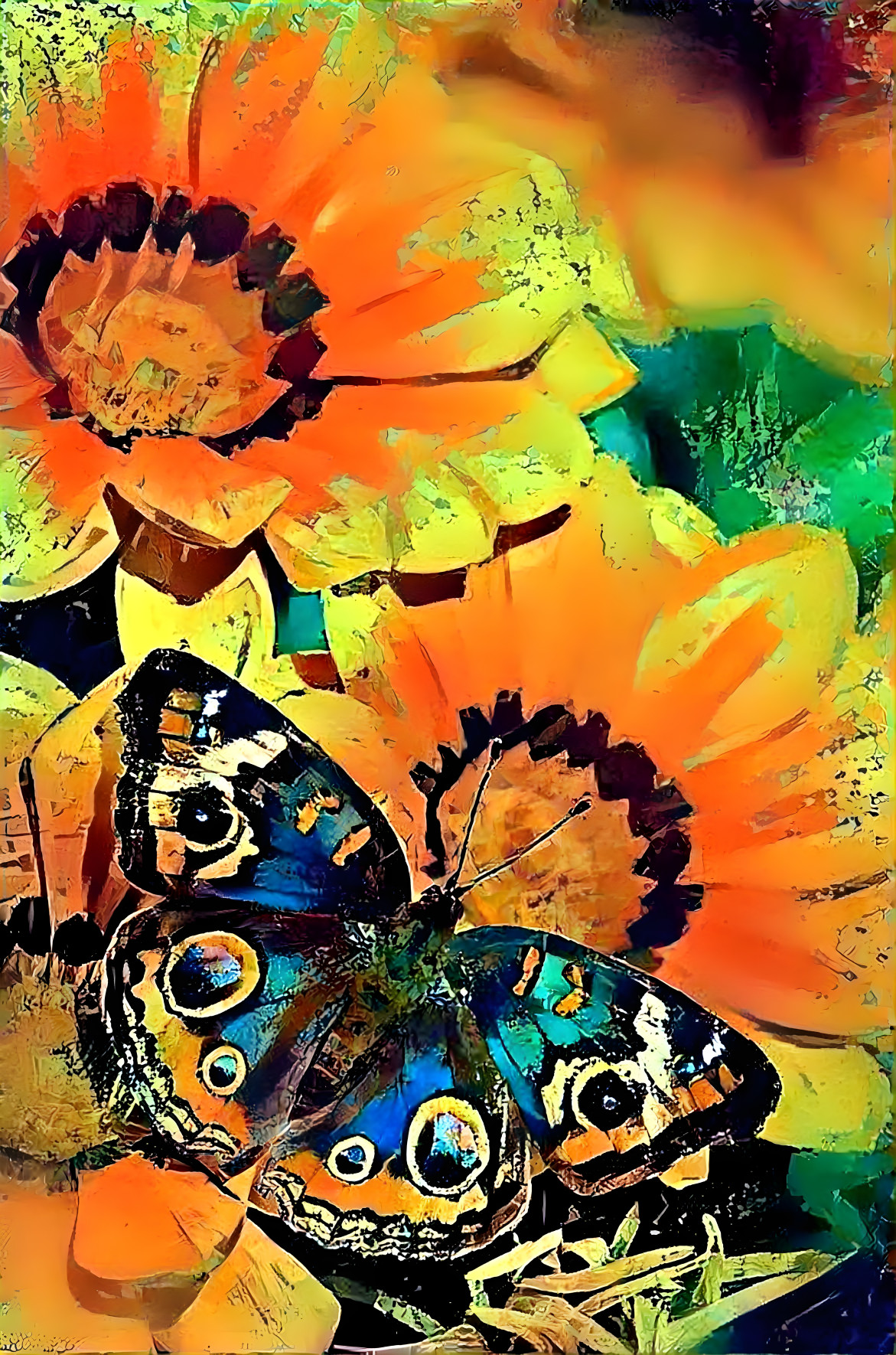 Butterfly with Flowers