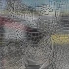 Abstract Mosaic Image with Fragmented Forms and Vibrant Colors