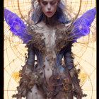 Fantasy digital artwork: female figure with butterfly wings and ornate crown