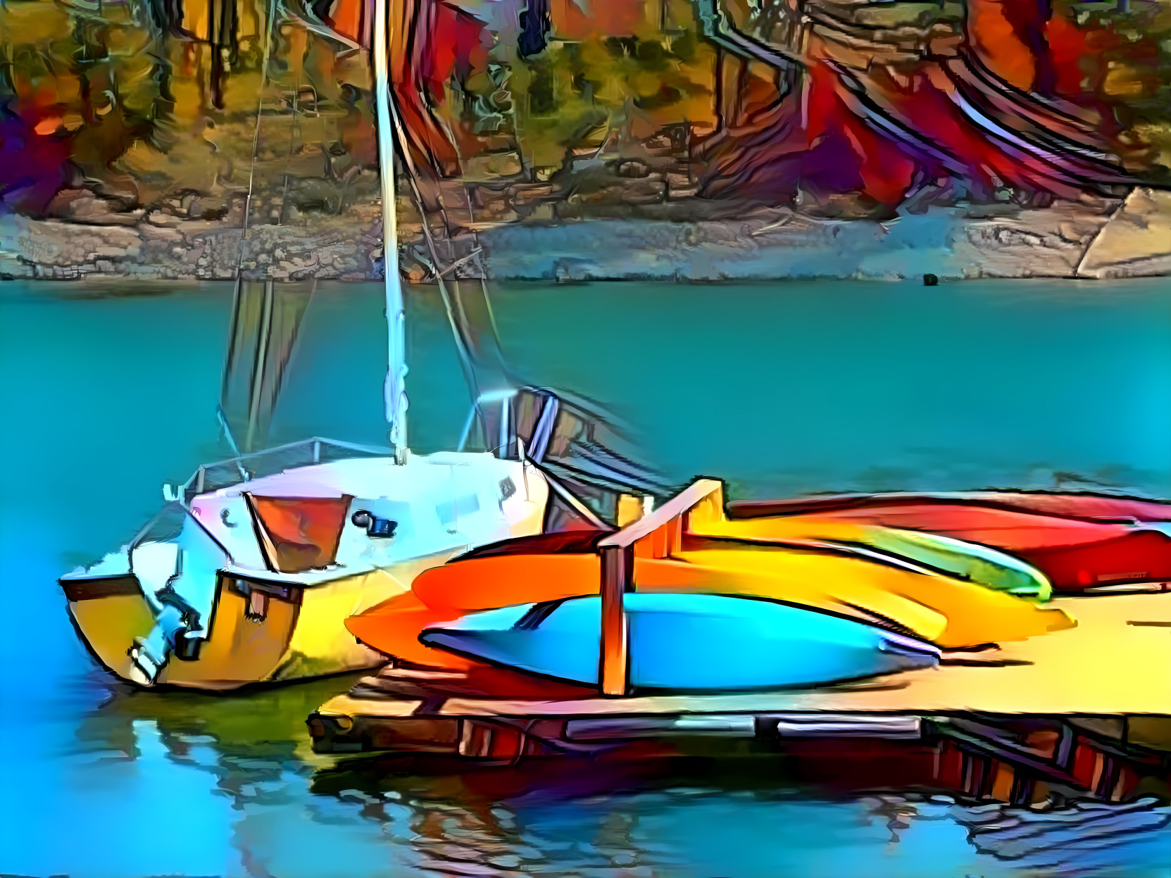 Colorful Canoes