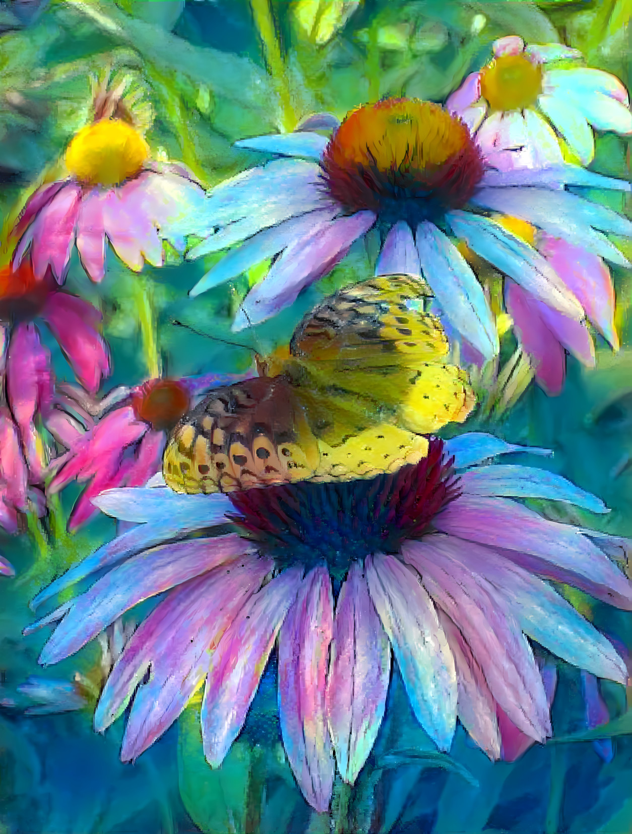 Coneflowers & Visitor