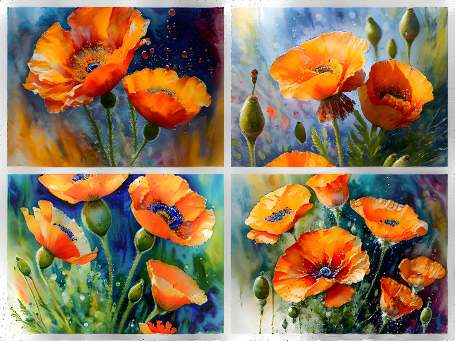 Poppy Collage Bright