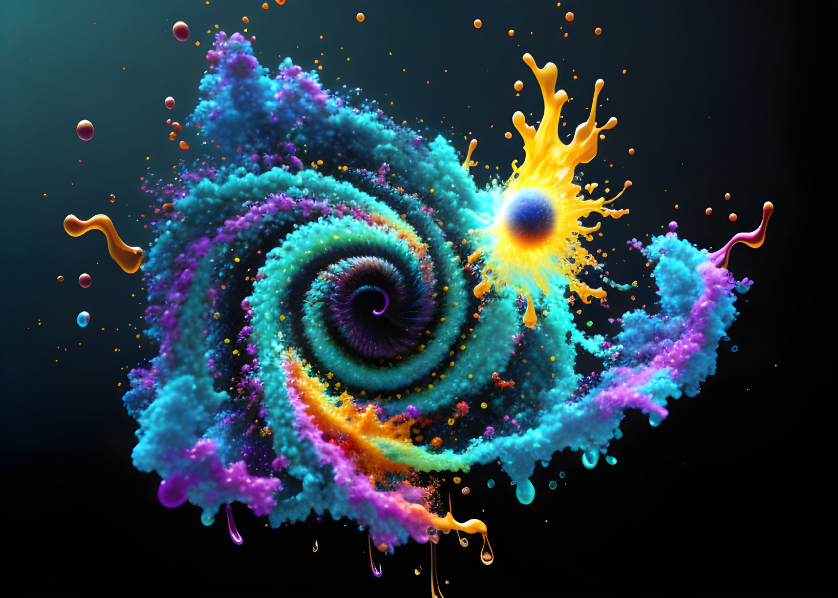 Colorful Spiral Artwork with Dynamic Movement and Energy