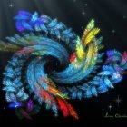 Colorful Spiral Artwork with Dynamic Movement and Energy