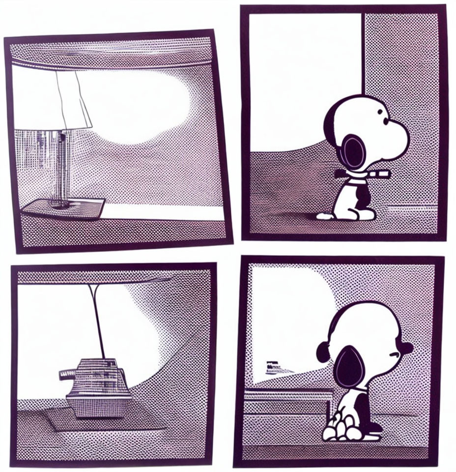 Comic Strip: Snoopy-Like Character Gazing Out of Window