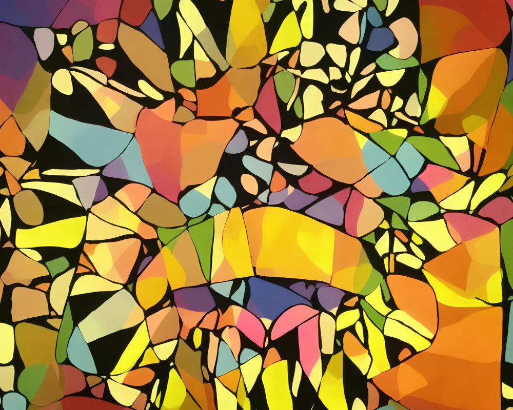 Colorful Abstract Mosaic Pattern with Interlocking Shapes