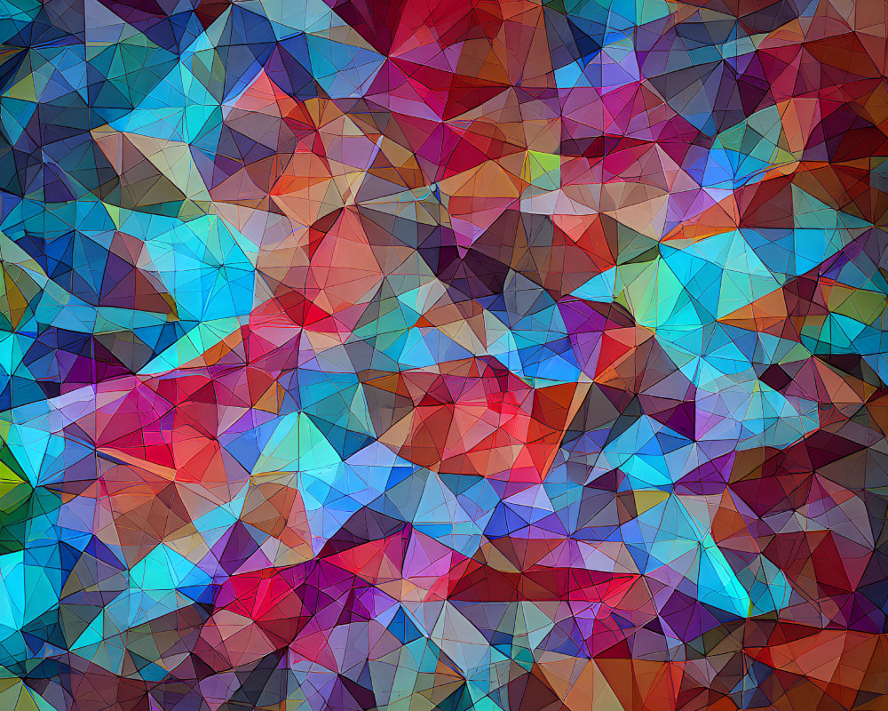 Colorful Abstract Geometric Mosaic with Interlocking Triangles