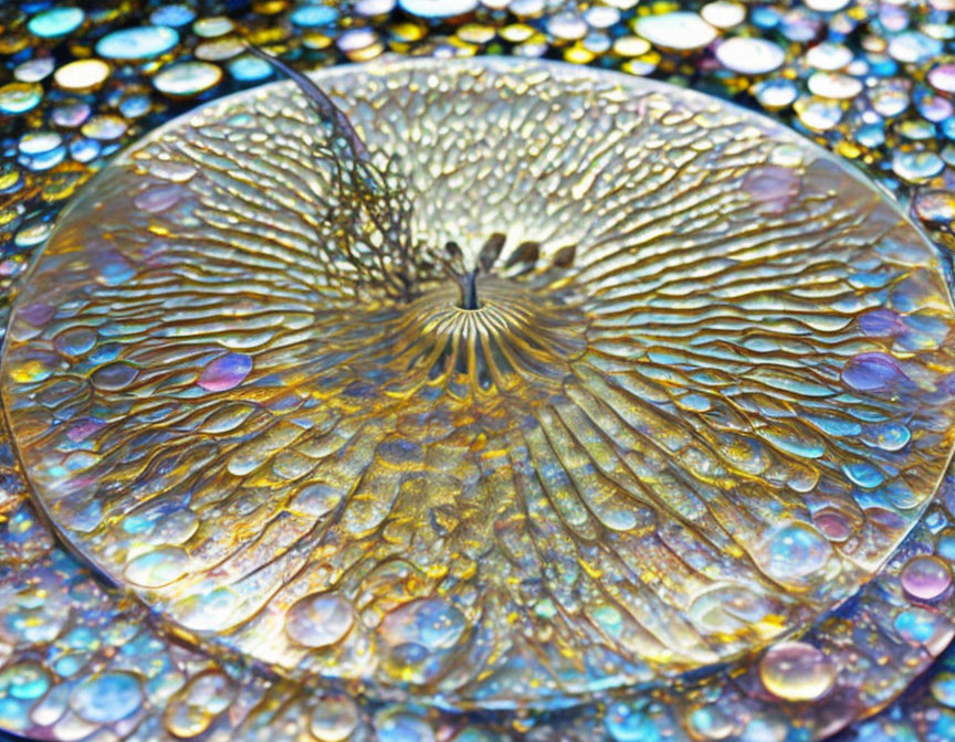 Colorful Swirly Pattern on Soap Bubble with Iridescent Surface