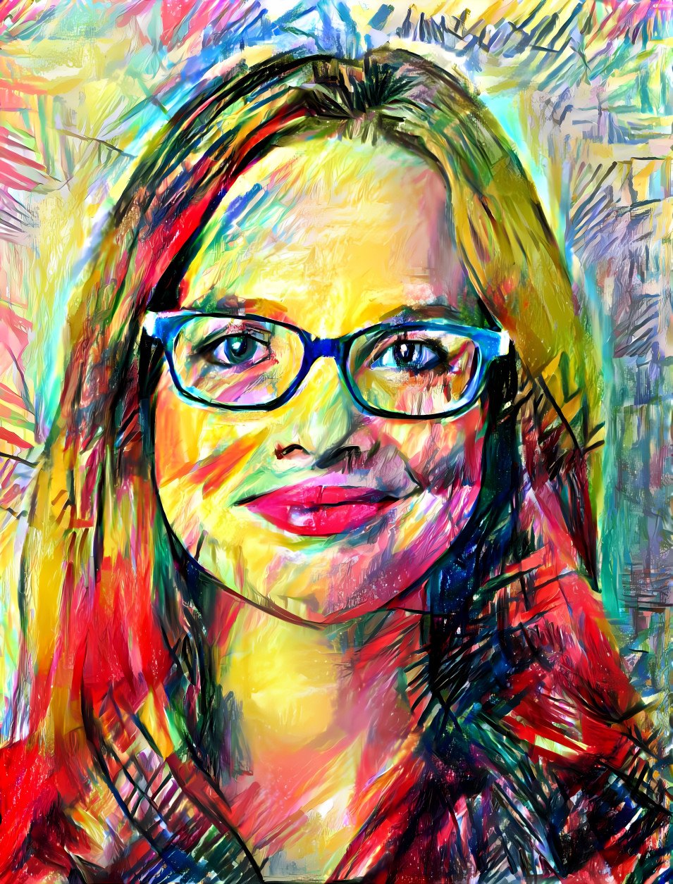 model wearing glasses, art retexture