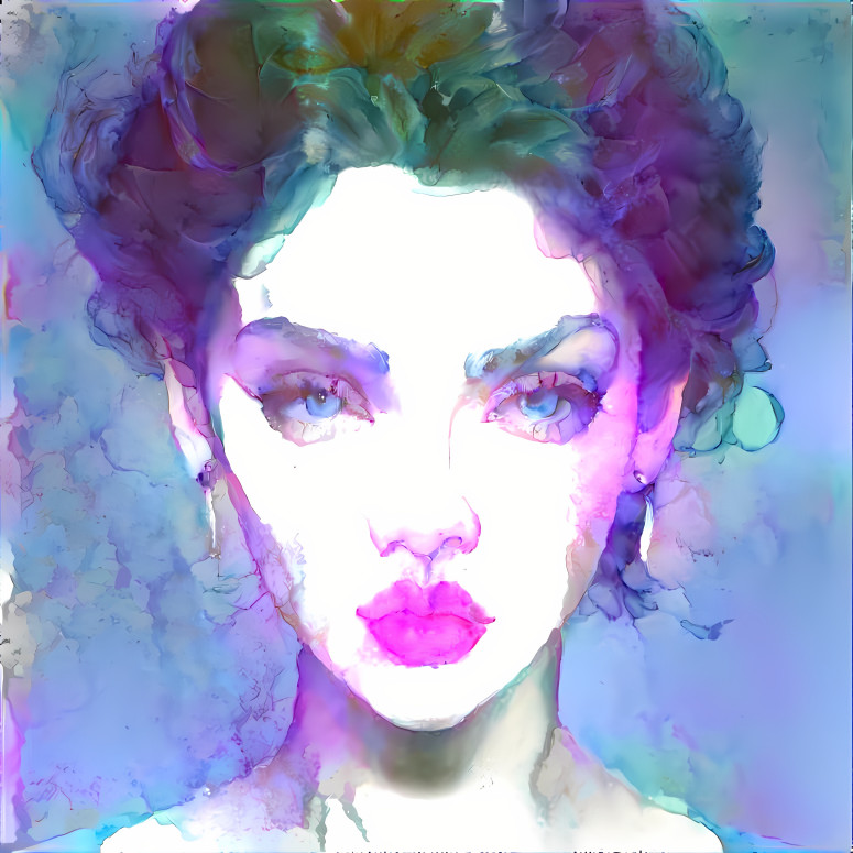 model, purple, pink, blue, white, watercolor