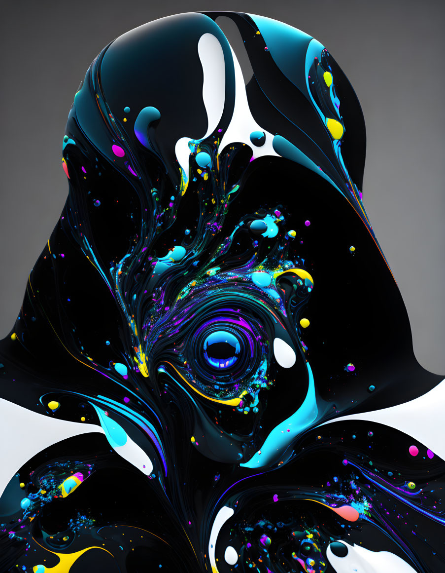 Colorful Swirling Vortex in 3D Artwork