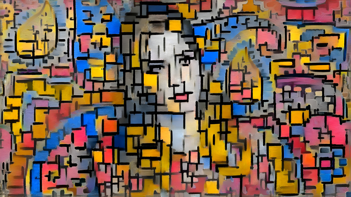 ella grant on paisley background retextured cubism