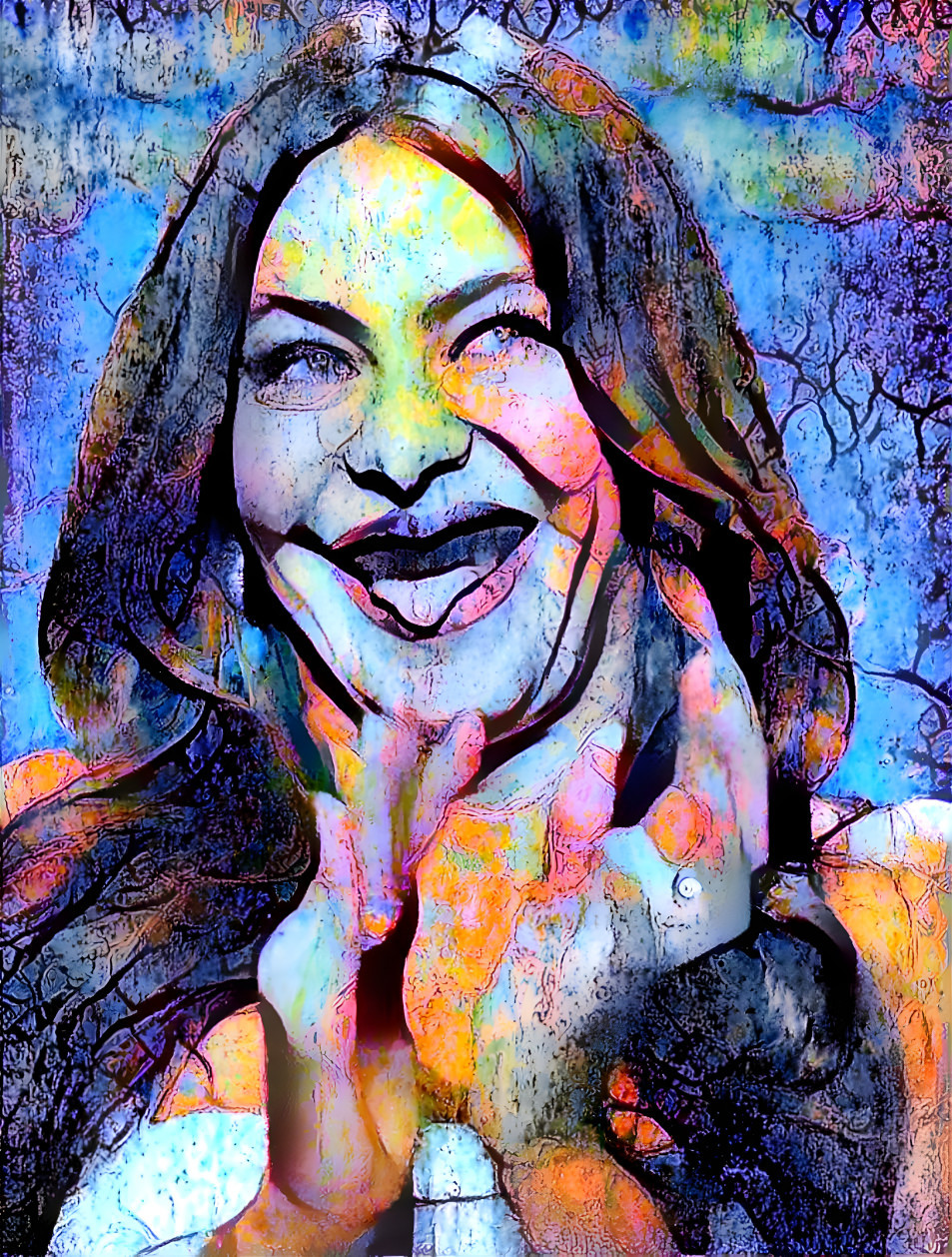 Sofia Vergara photoshopped without teeth painting