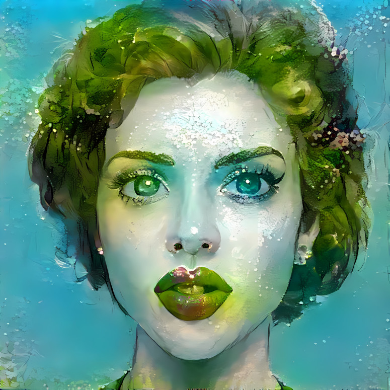 ai, model, retextured, aqua, green, daisy painting