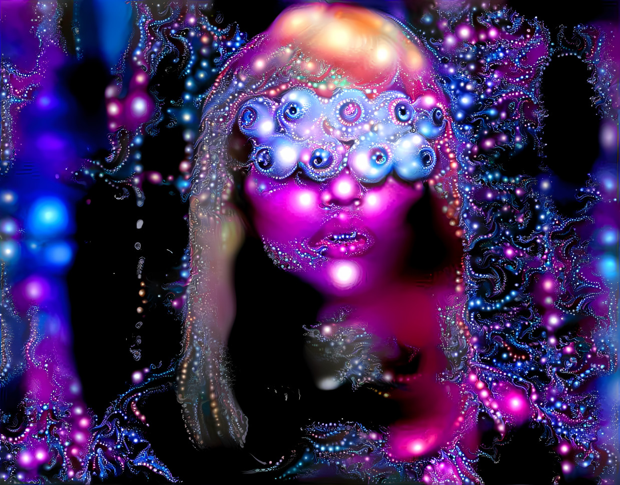 nine eyed ~ retexture, black, purple, blue, neon