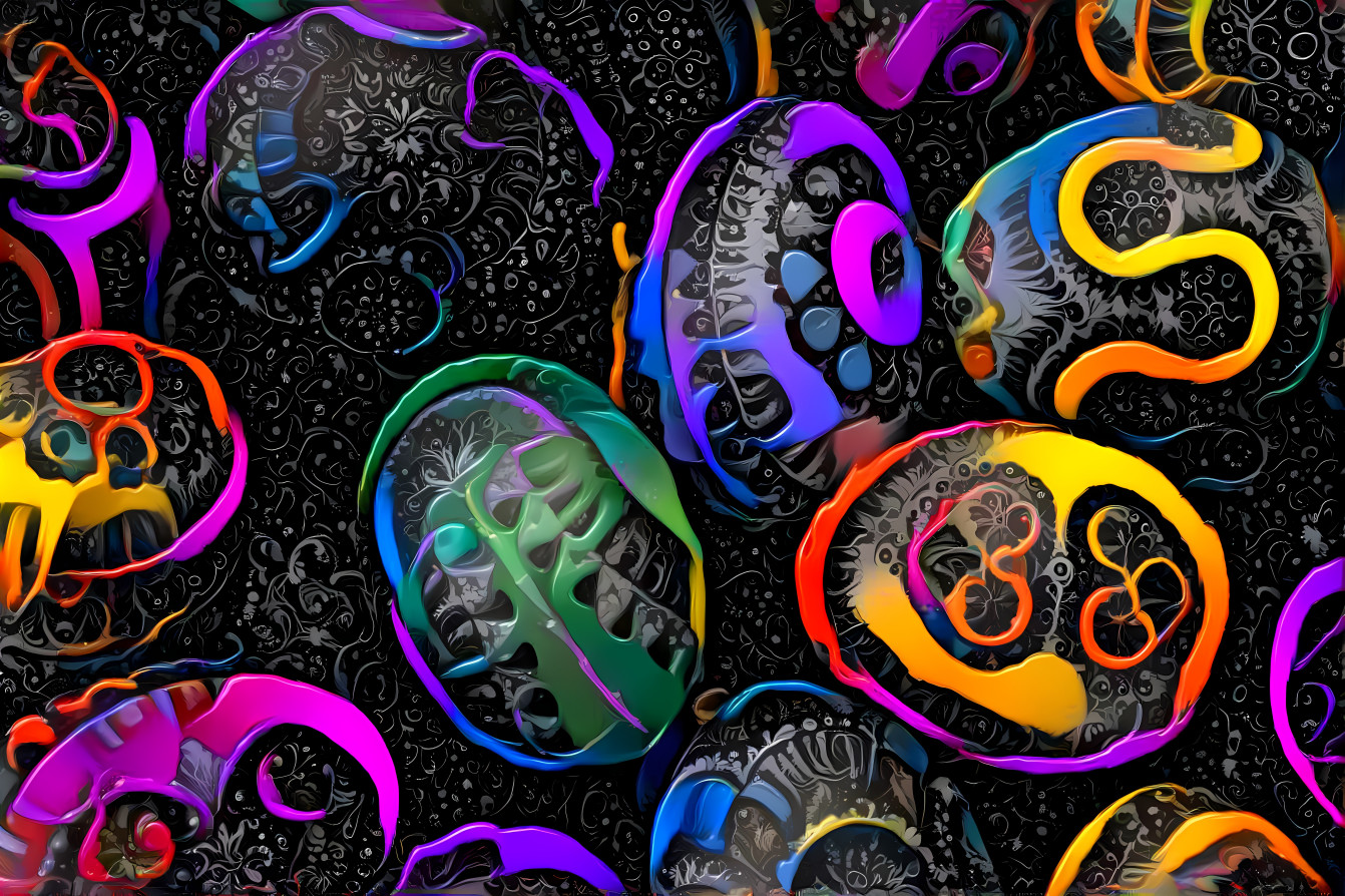 eggs retextured, neon colors