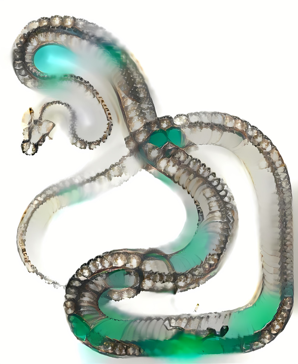 snake xray retextured with jeweled eyeglasses