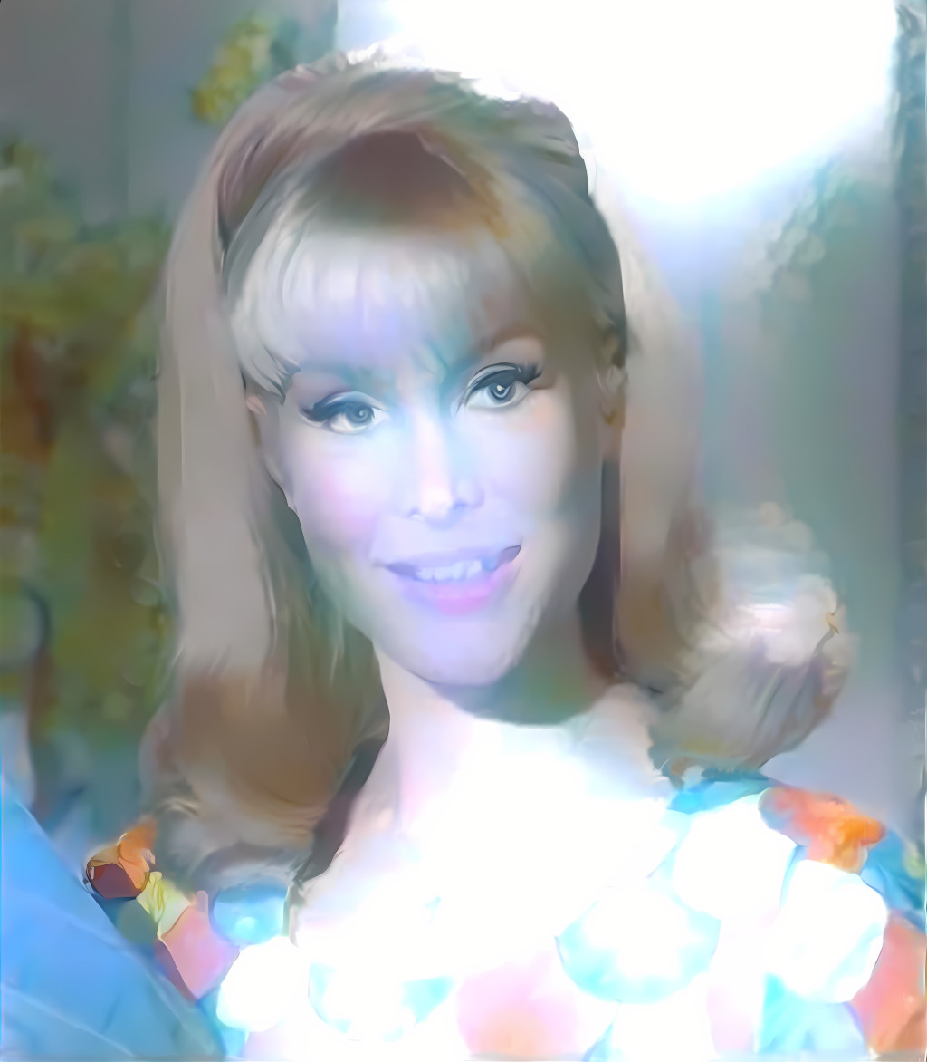 barbara eden, retextured with iridescence