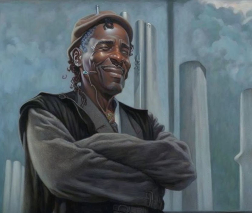 obi-wan kenobi portrait, by ernie barnes