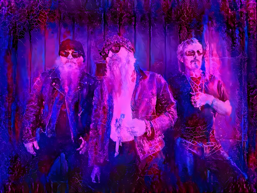 zz top, cheap sunglasses, purple, blue, pink