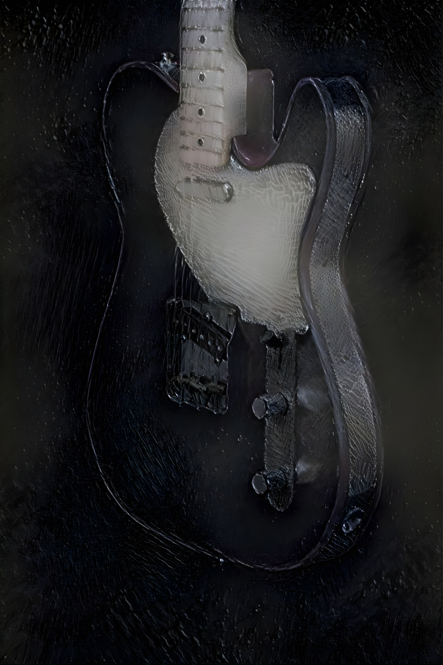 telecaster guitar painting, black