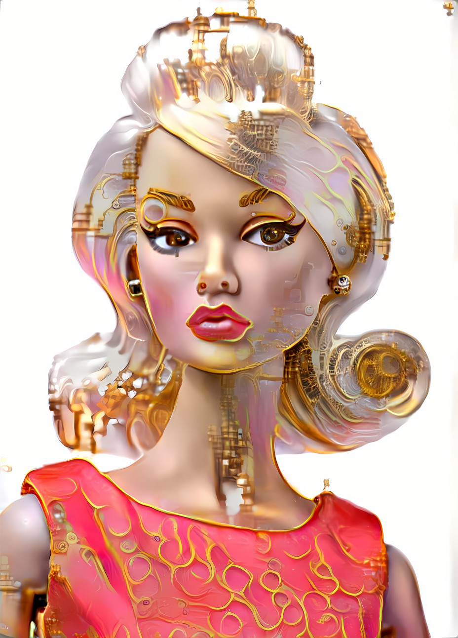 blonde barbie retextured, golden highlights