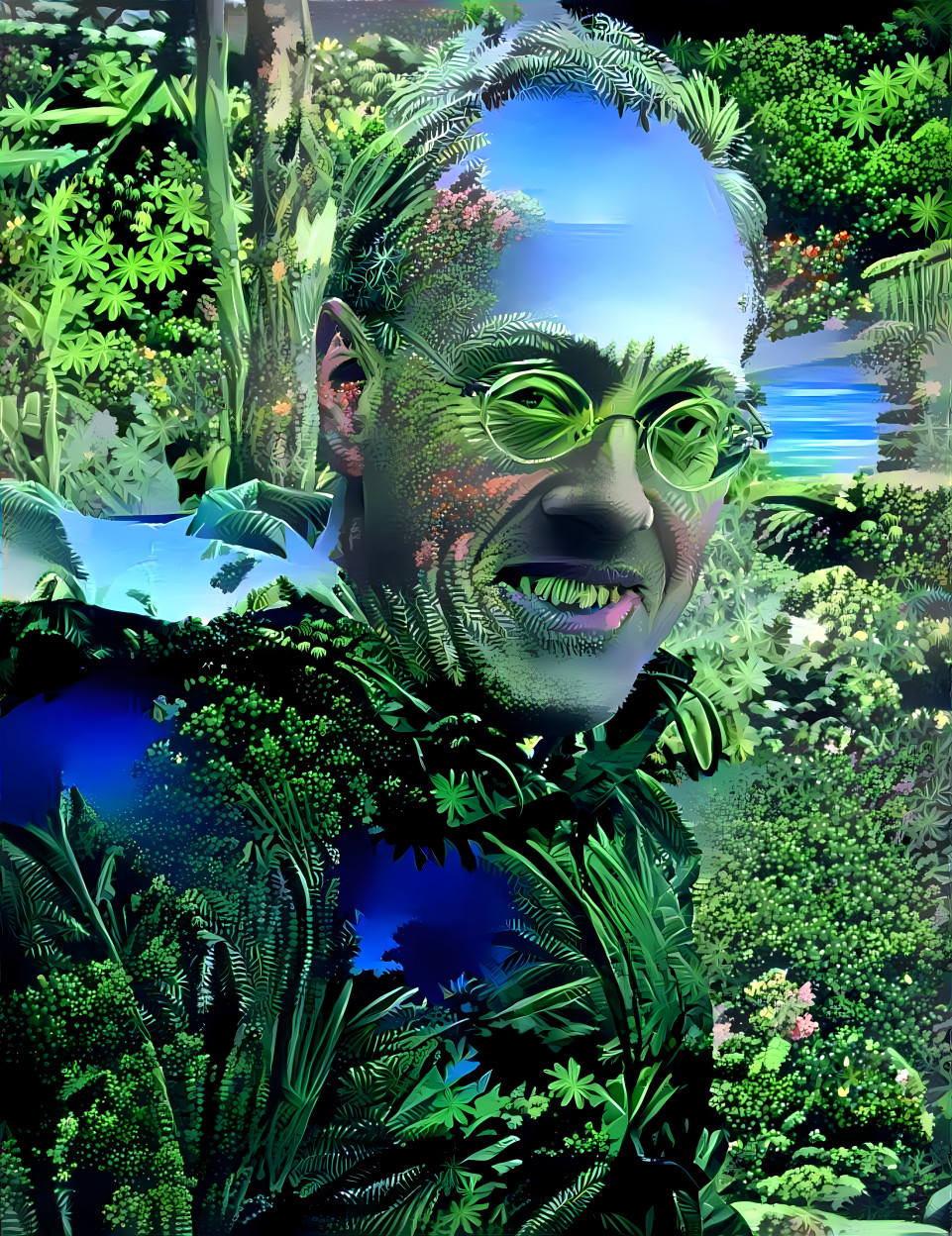 chris hedges, retextured with plants