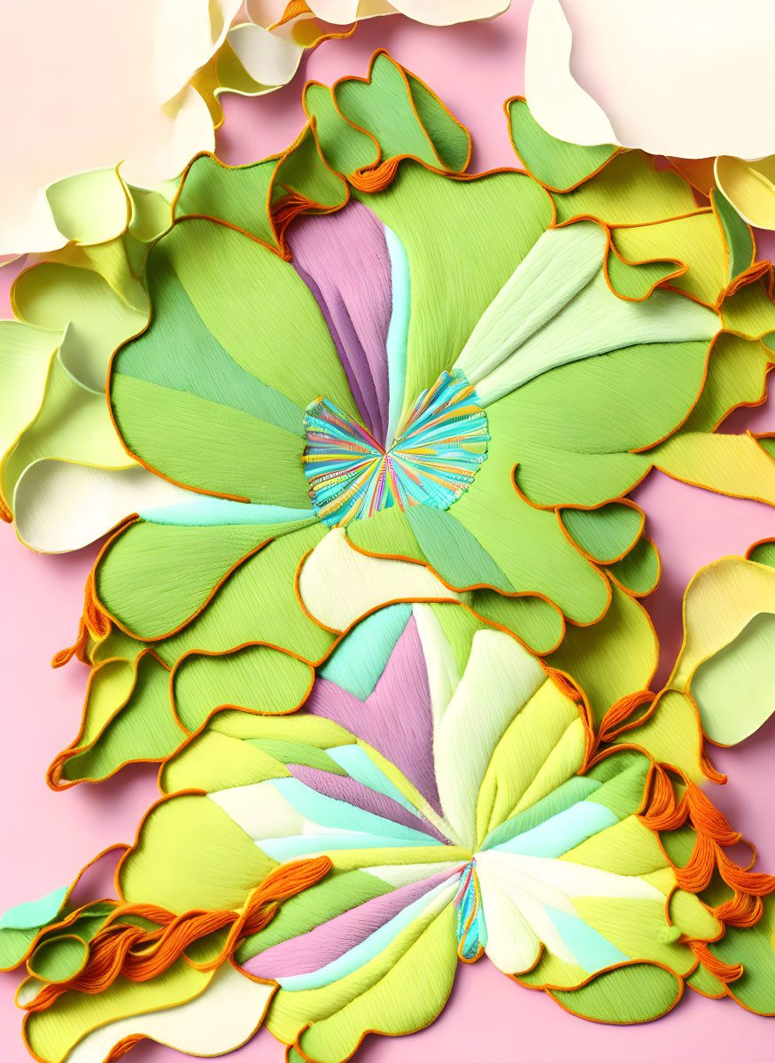 Colorful Origami Artwork with Flowers, Butterfly, and 3D Effect