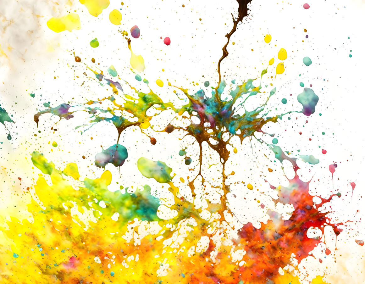 Colorful Paint Splash on Light Background: Abstract Burst of Colors