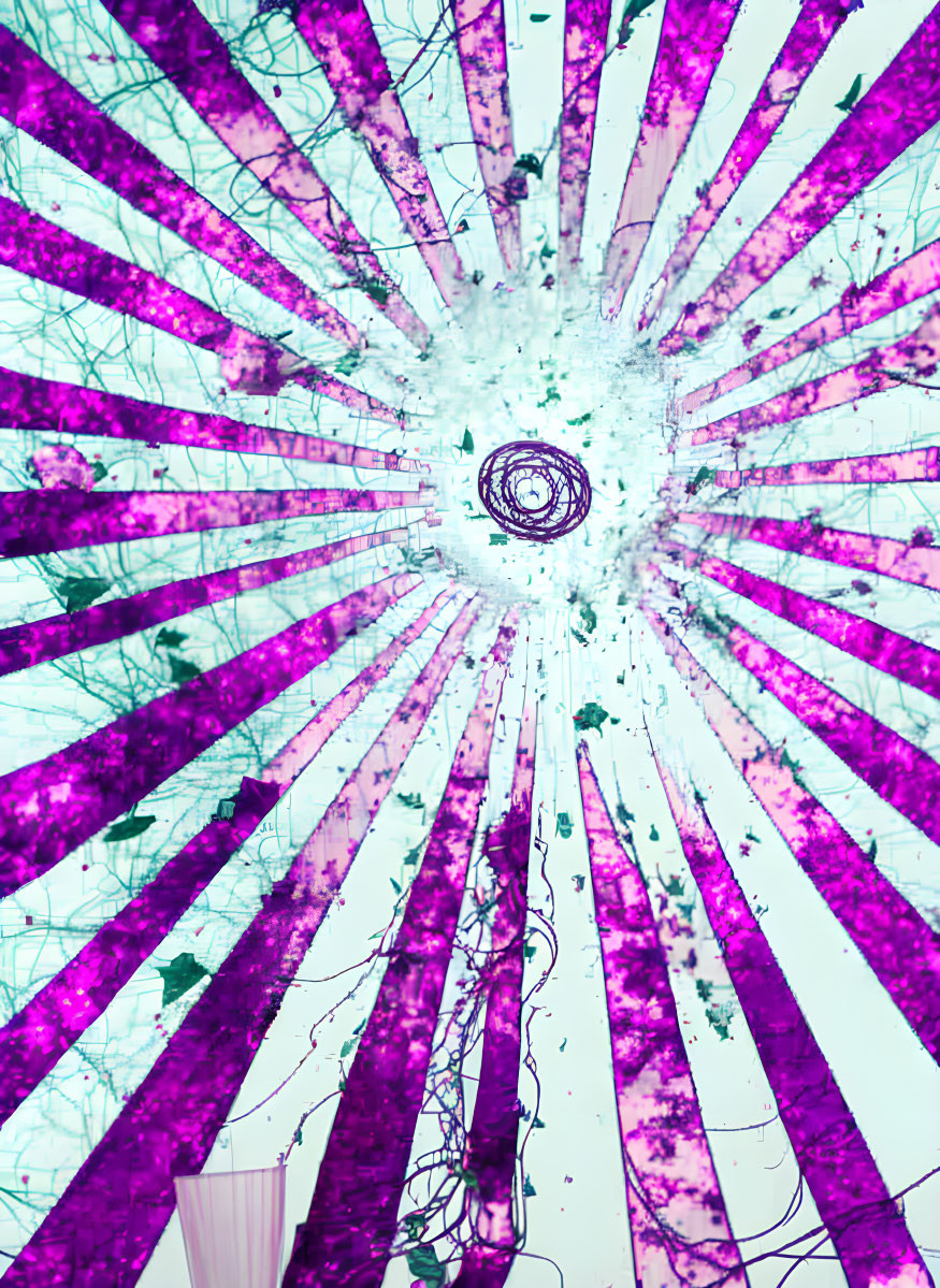 Radial Pattern Fractal Art in Purples and Blues