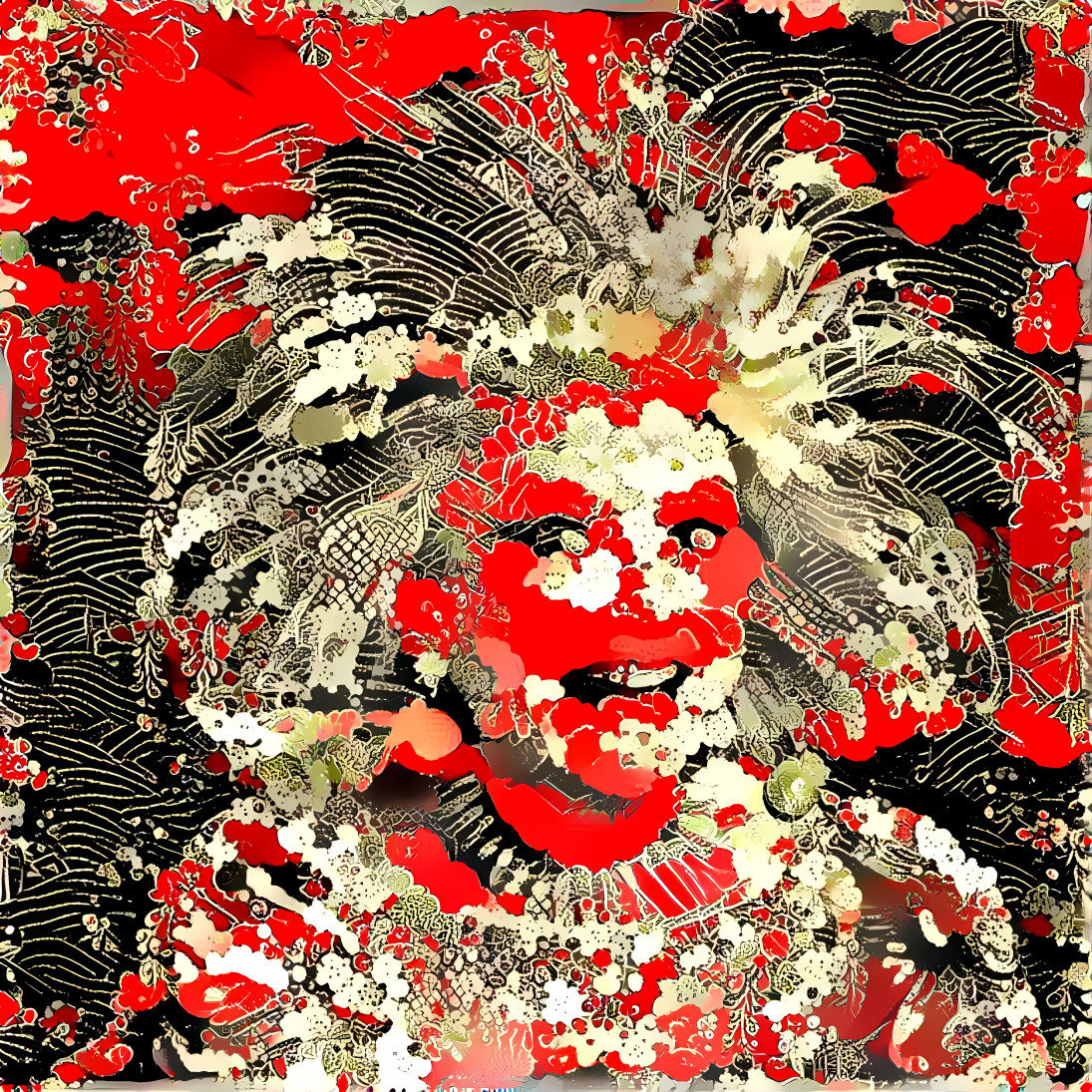 phyllis diller, red, black, white, retexture