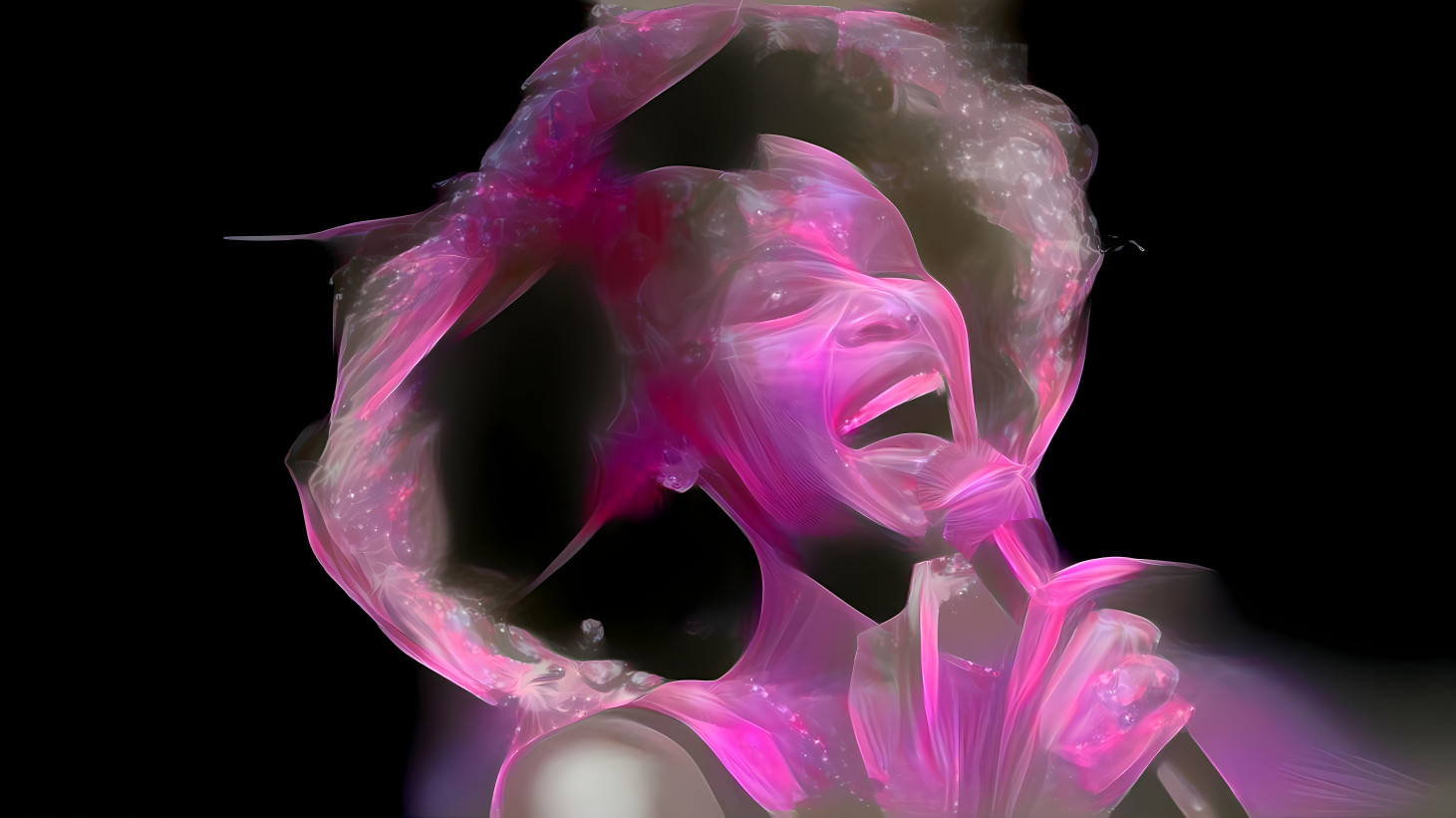 whitney houston, singing, purple retexture