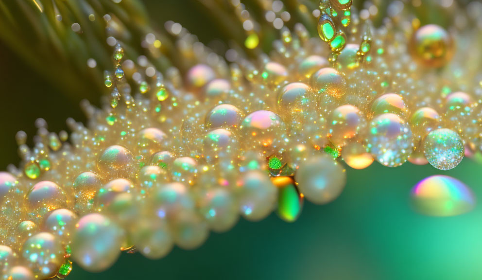 Macro photography of colorful dewdrops with bokeh effect