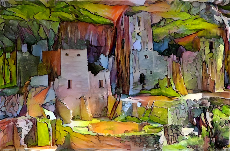 Cliff Palace, Mesa Verde National Park, painting