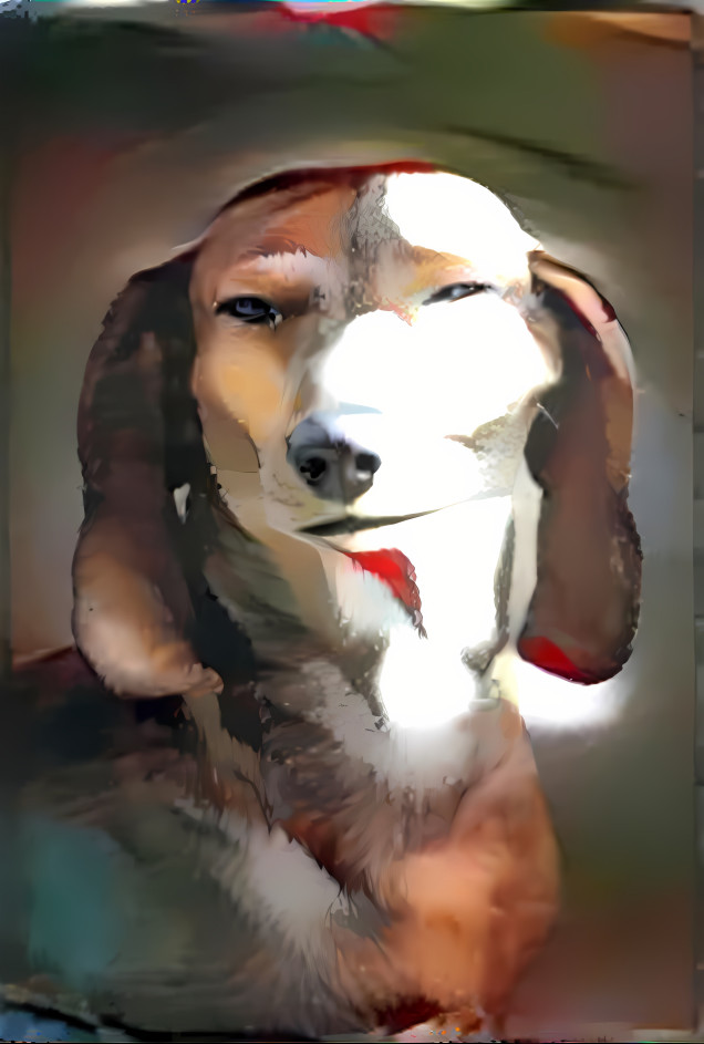 dog retextured with snoop in xmas hat