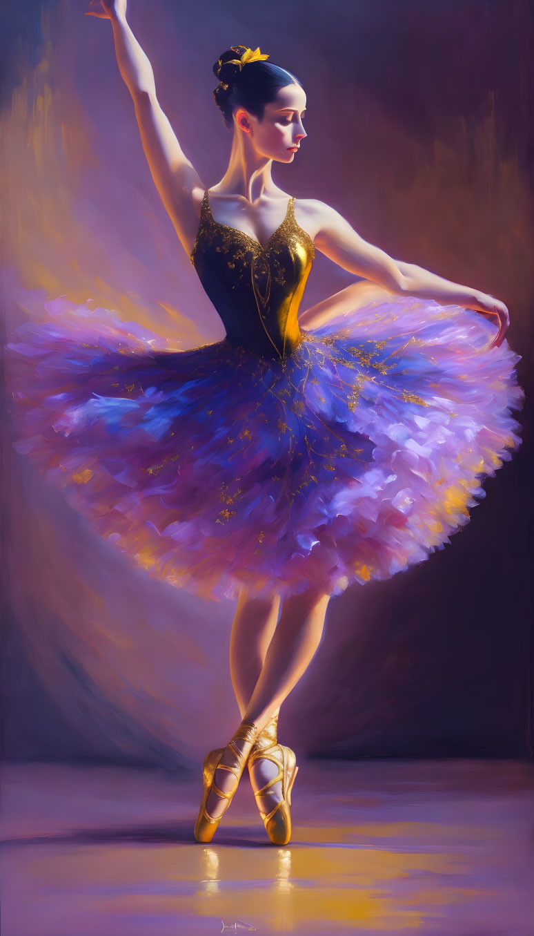 Colorful Tutu Ballerina Poses in Warm and Cool Lighting