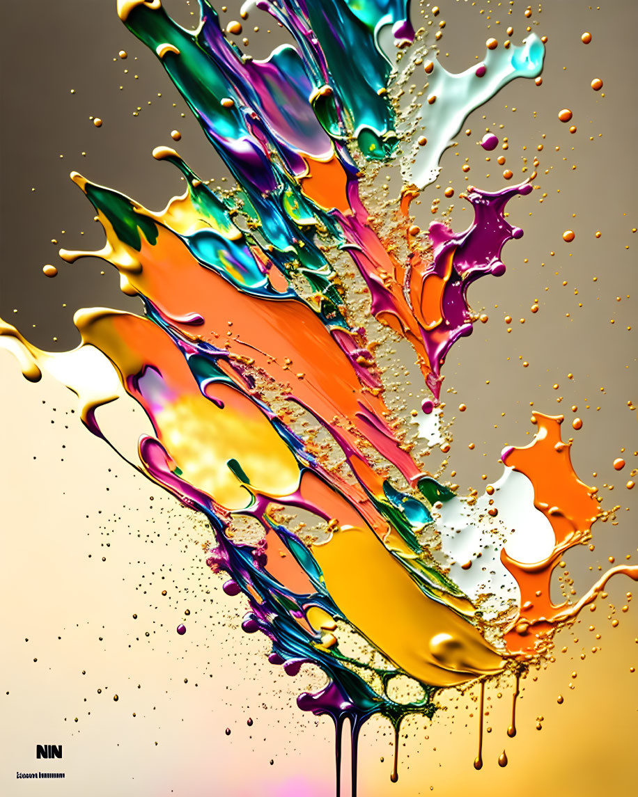 Colorful Liquid Splashes in High-Speed Photography