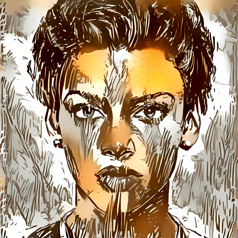 ai, model, black, orange, beige drawing