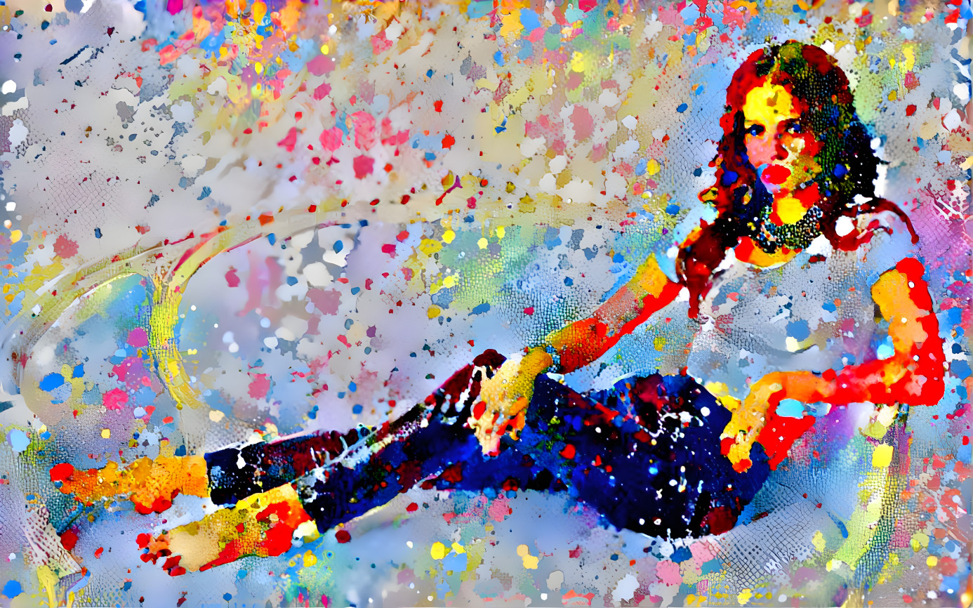 alicia vikander barefoot on sofa, painting